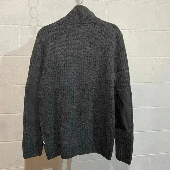 FJALLRAVEN OVIK HALF ZIP KNIT SWEATER MENS DARK GREY HUNTING HIKING OUTDOORS NWT - Picture 2 of 14